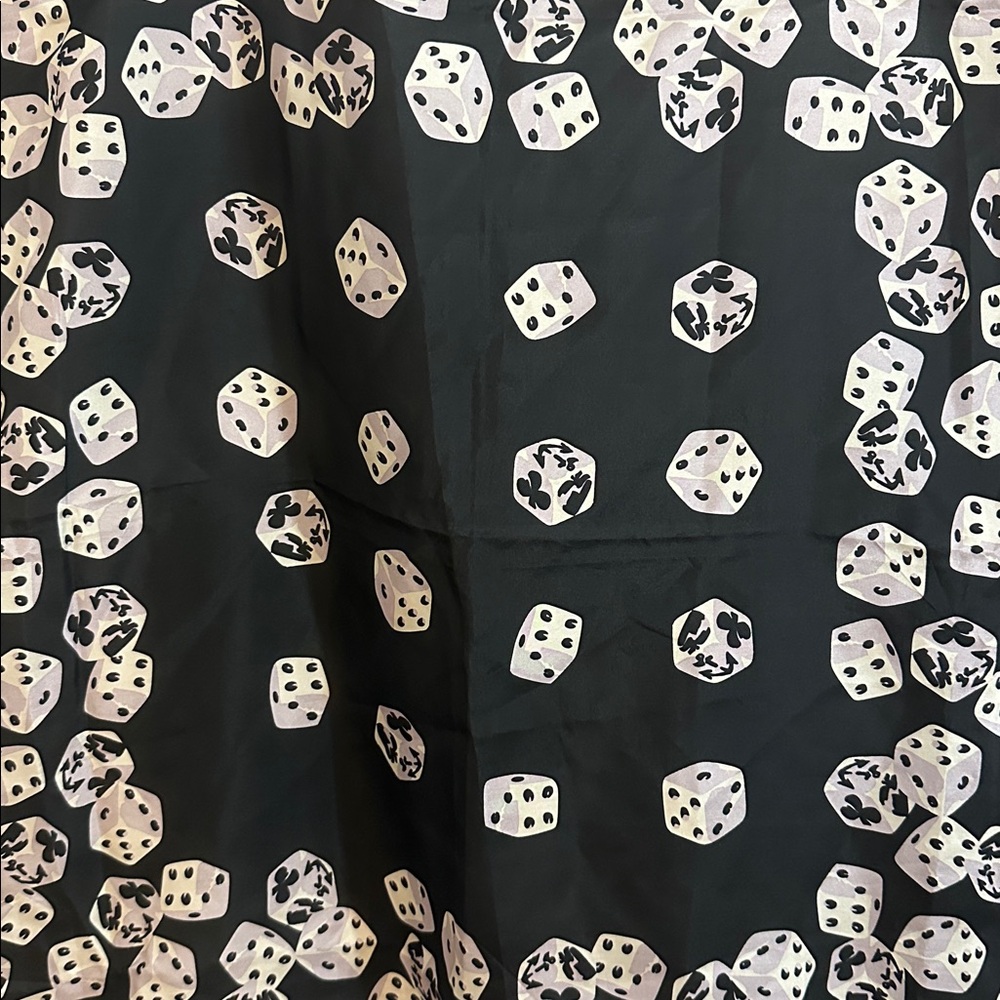 Vintage Harve Bernard 100% Silk Black & Brown &
Dice and Card Suit Pattern Scarf - Picture 4 of 6